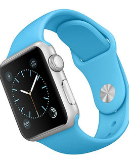 Apple 38 MM Smartwatch Silver Aluminum Case with Blue Band
